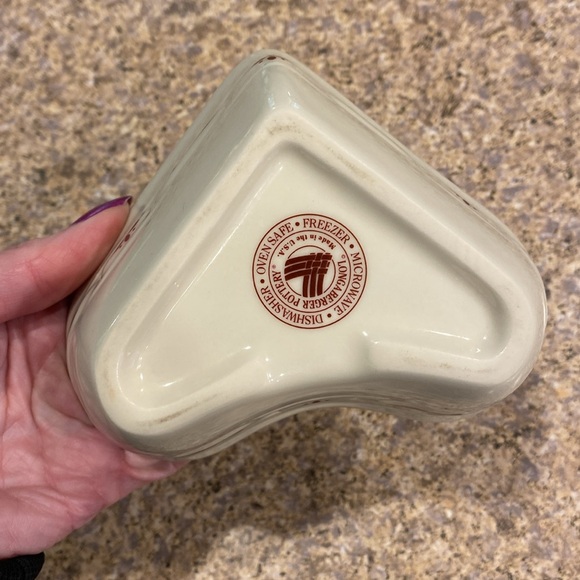 Longaberger Small Heart Vitrified Pottery Dish Red and Ivory - Picture 14 of 17